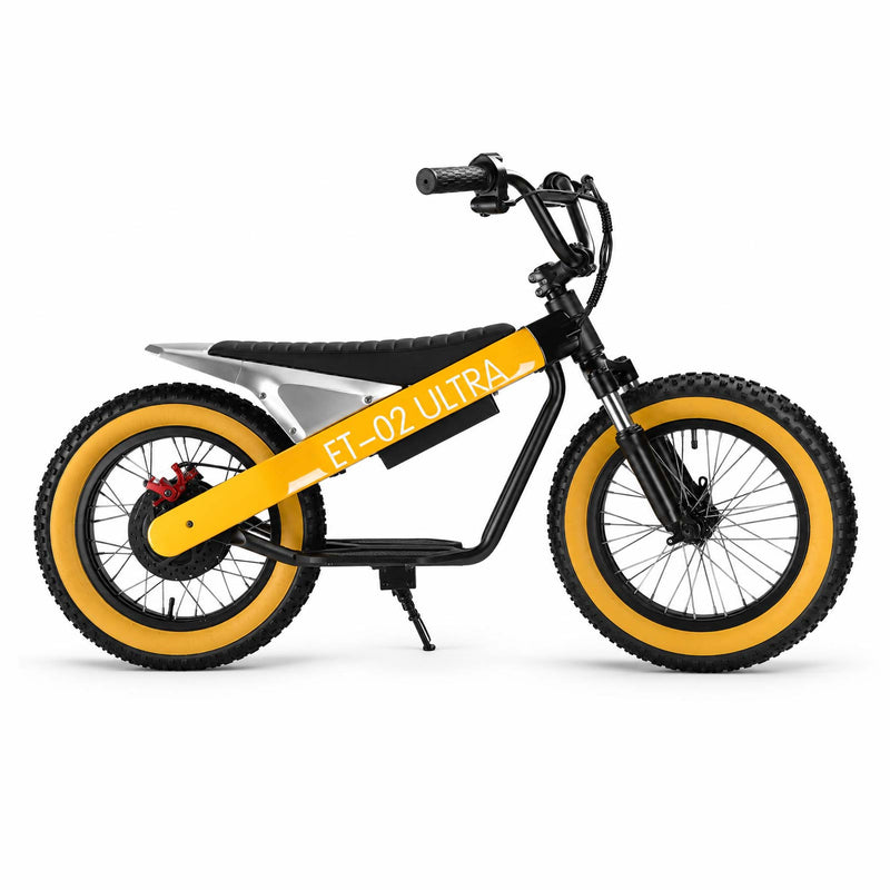 Electric Balance Bike, 750W Motor, 18Miles Long Range & 19Mph, 16" Fat Tire Electric Dirt Bike for Ages 6-11, Front Suspension, Dual Brake Off-Road Electric Motorcycle for Boys Girls (Yellow) - ridemart
