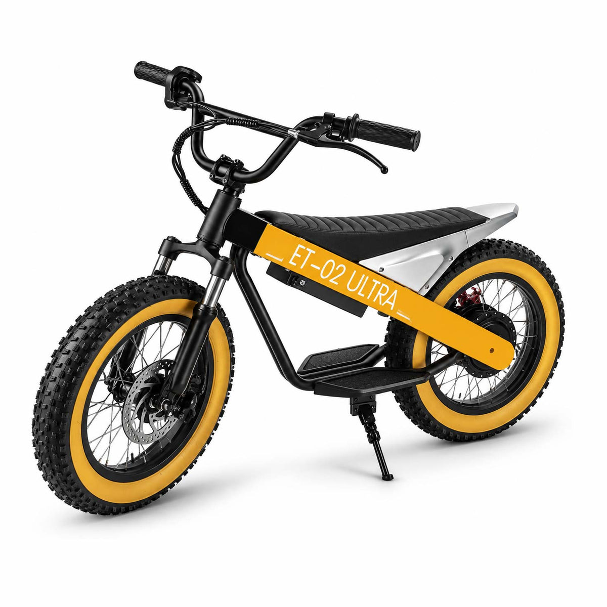 Electric Balance Bike, 750W Motor, 18Miles Long Range & 19Mph, 16" Fat Tire Electric Dirt Bike for Ages 6-11, Front Suspension, Dual Brake Off-Road Electric Motorcycle for Boys Girls (Yellow) - ridemart