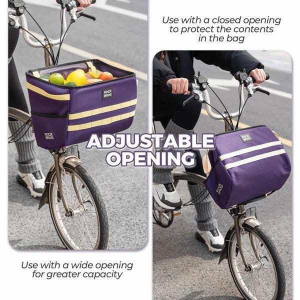 Folding Bike Handlebar Bag Basket Bag - 16L - ridemart