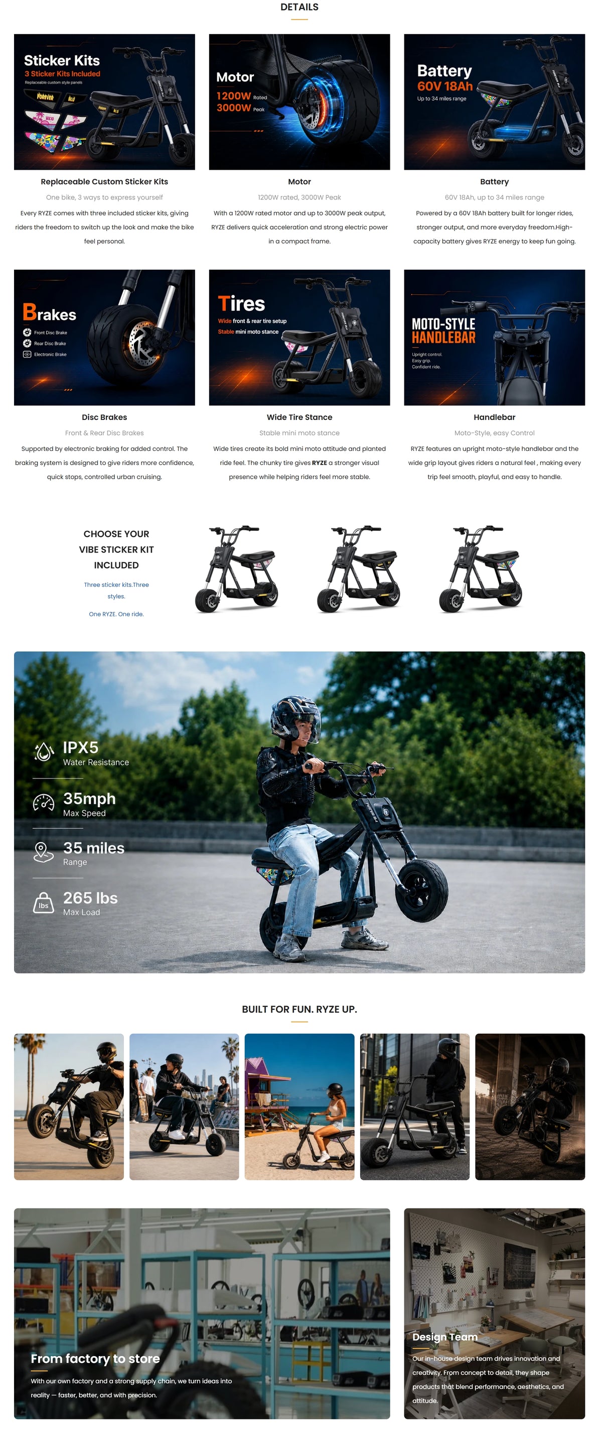 Forever Blu RYZE 60V 3000W Peak Mini Moto E-Bike