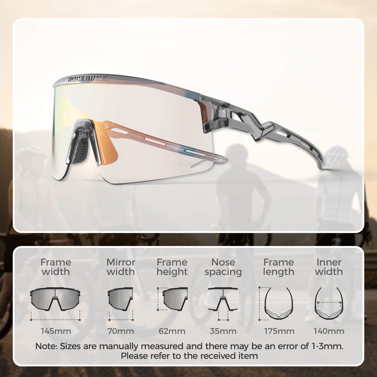 Half Frame Photochromic Cycling Sunglasses - SP337 - ridemart
