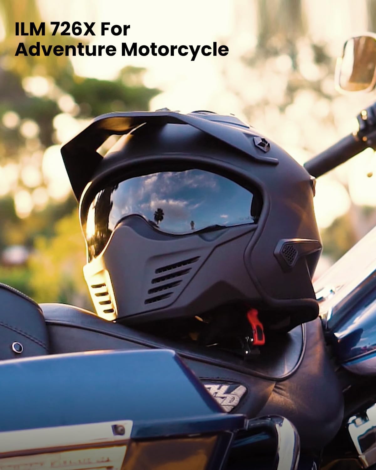 ILM Open Face Motorcycle 3/4 Half Helmet for Dirt Bike Moped ATV UTV Motocross Cruiser Scooter DOT Model 726X (Matte Black,M) - ridemart