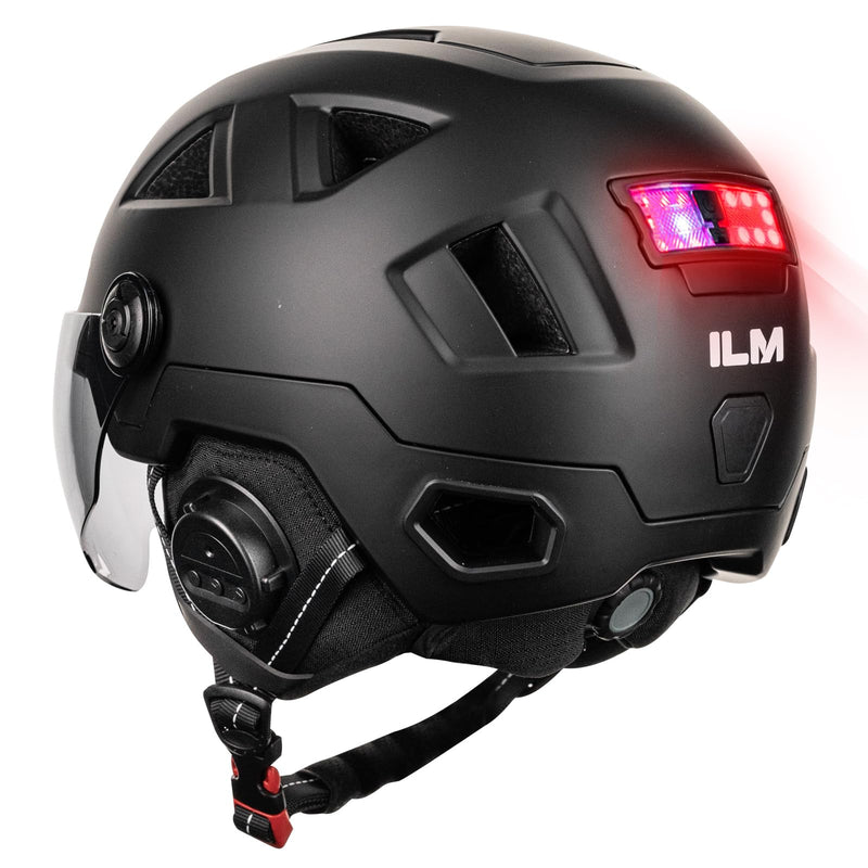ILM Smart Adult Bike Helmet with Automatic G-Sensor Turn Signal & Brake Warning LED Light Control Road Cycling Helmet E3-12LS - ridemart