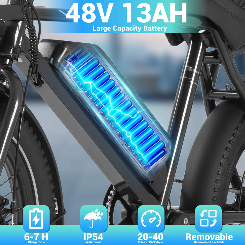 DYU UX BMX 20 Inch Fat Tire Electric Bike-6