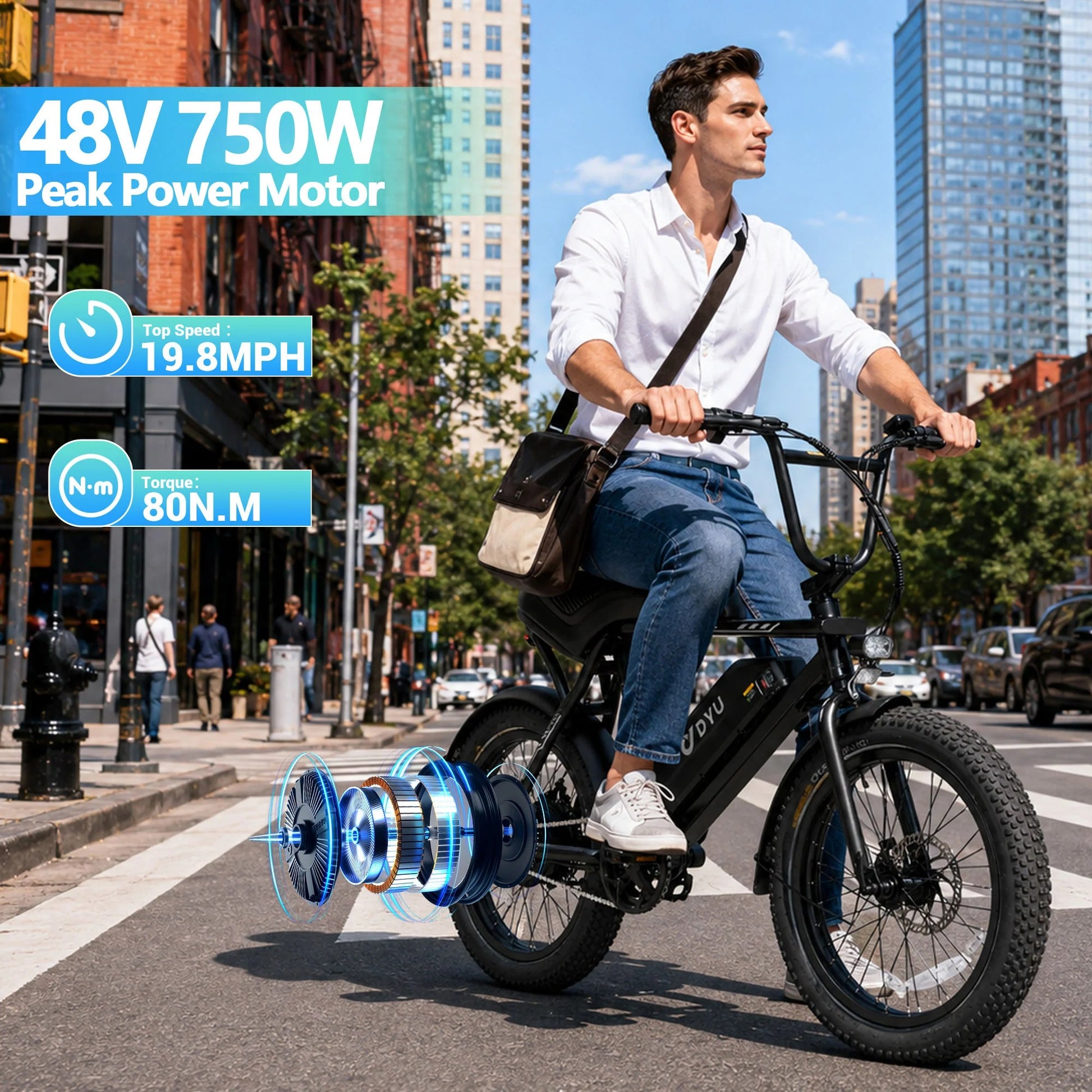 DYU UX BMX 20 Inch Fat Tire Electric Bike-8
