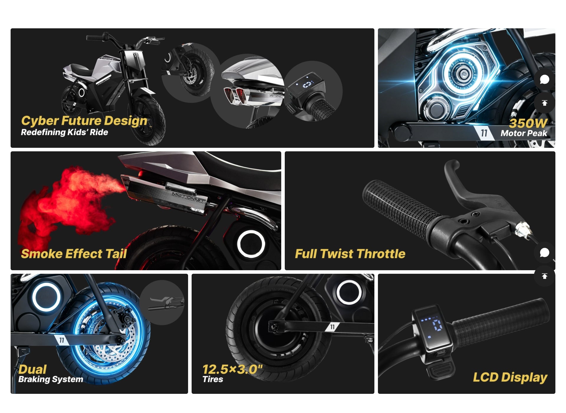 E11even Electric Mini Bike for Kids - ADV 250 Pro