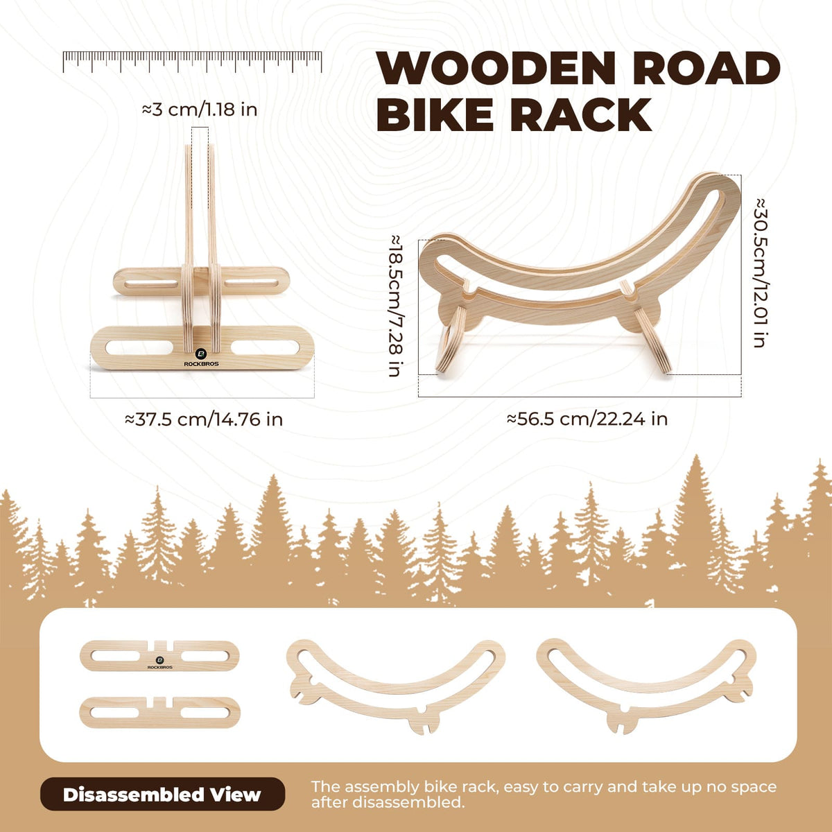 Minimalist Wooden Bike Stand - ridemart