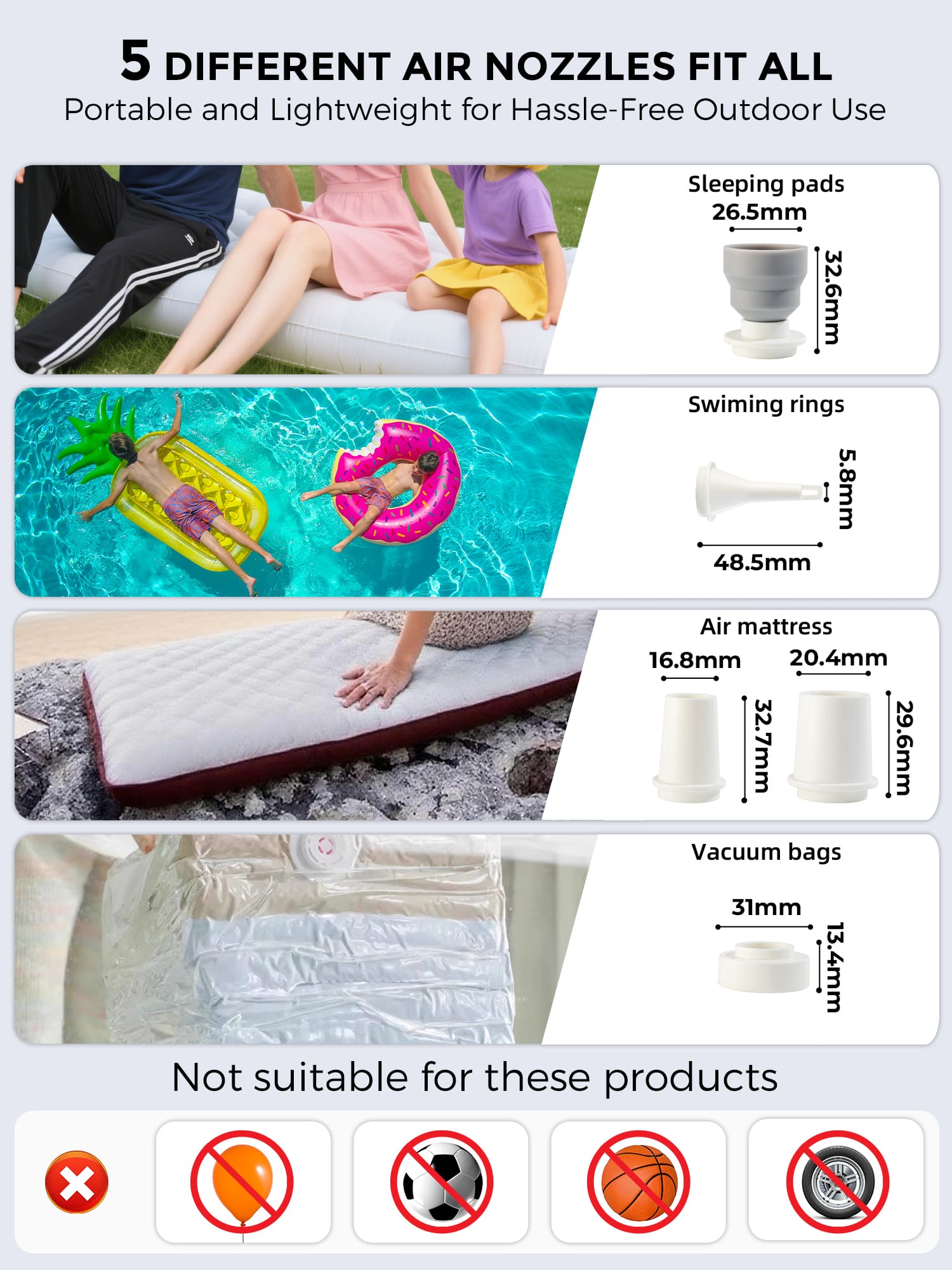 Qunature Mini Electric Air Pump for Camping & Outdoor Gear-35
