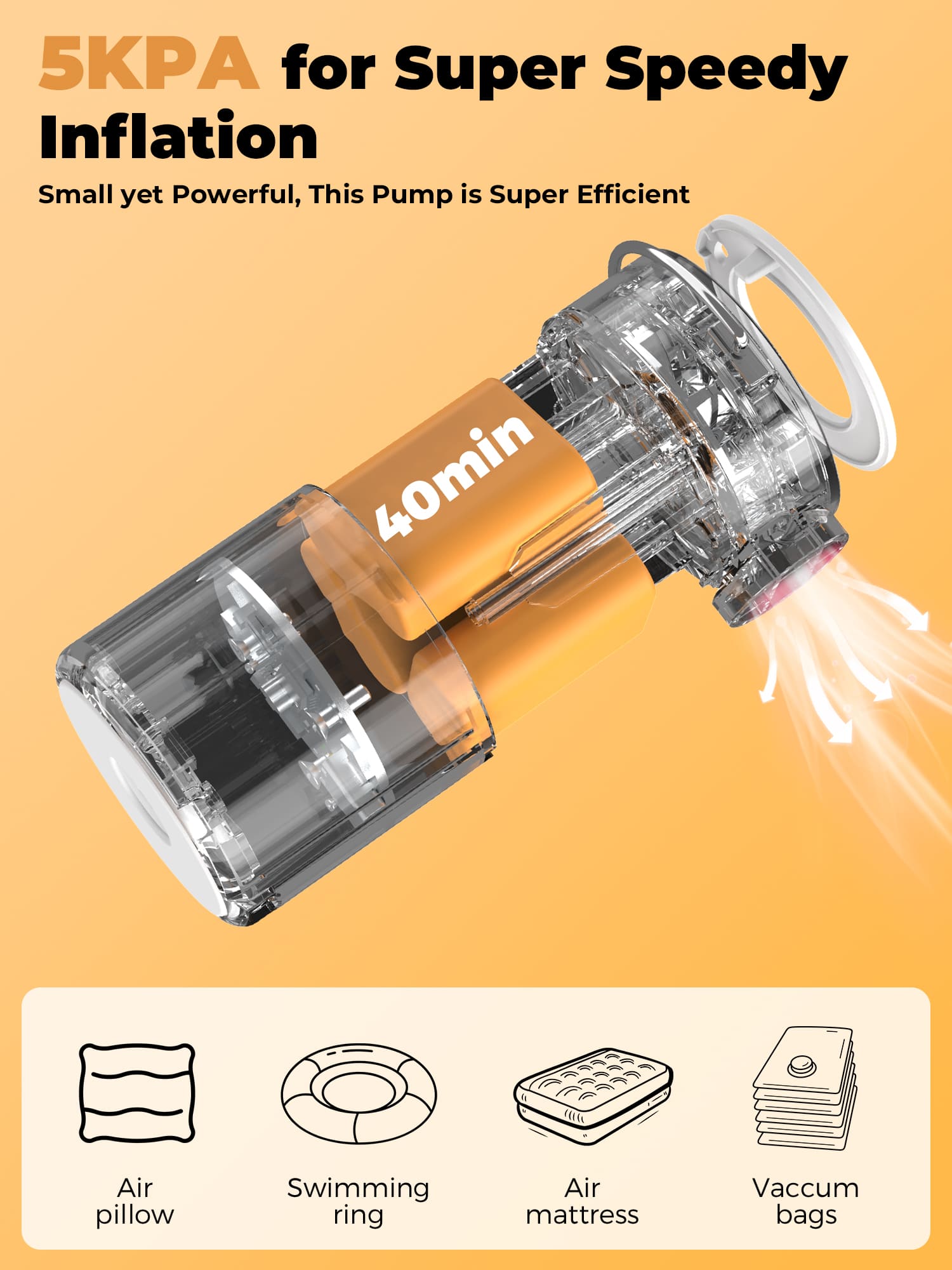 Qunature Mini Electric Air Pump for Camping & Outdoor Gear-22