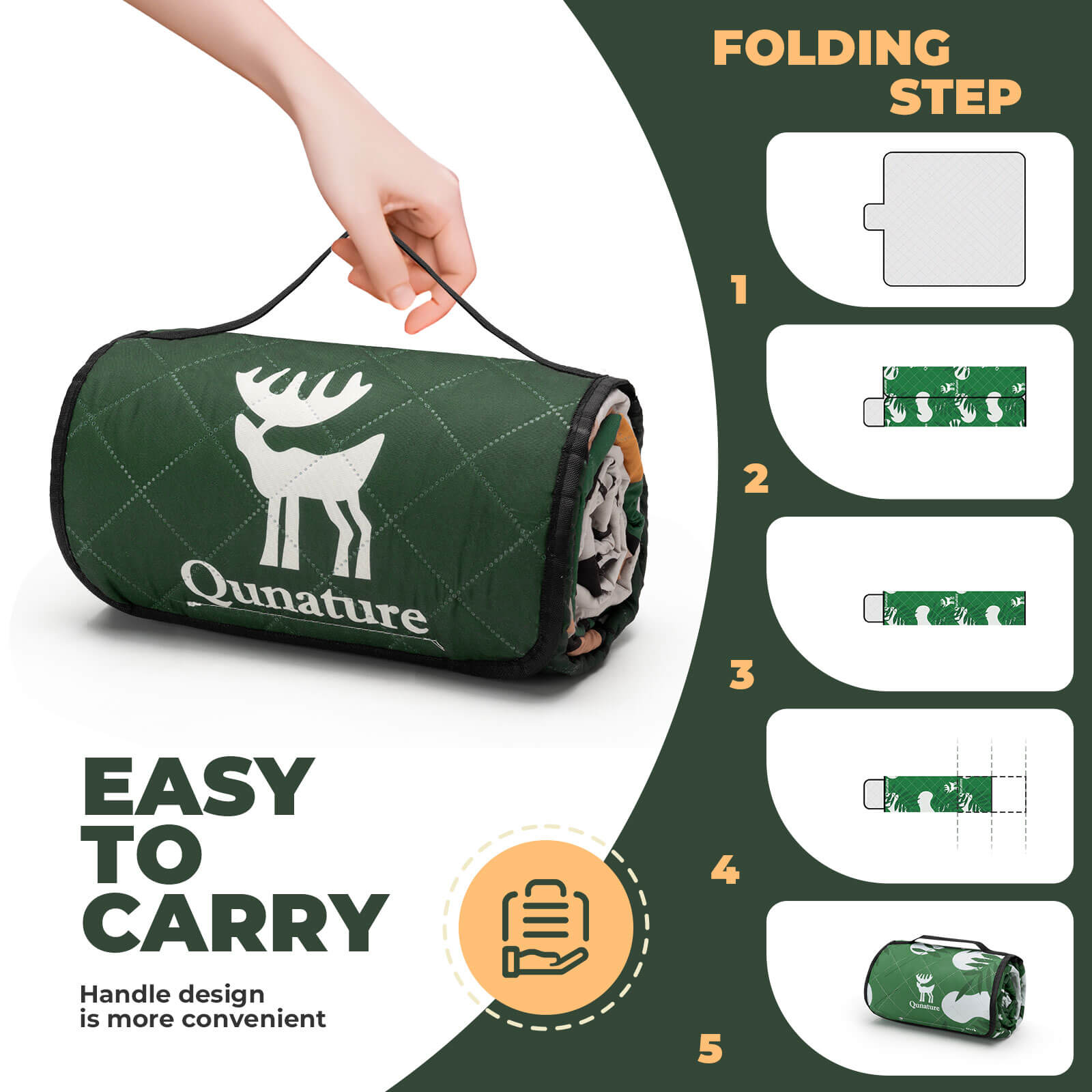 Qunature Picnic Blanket for 6-8 People-5