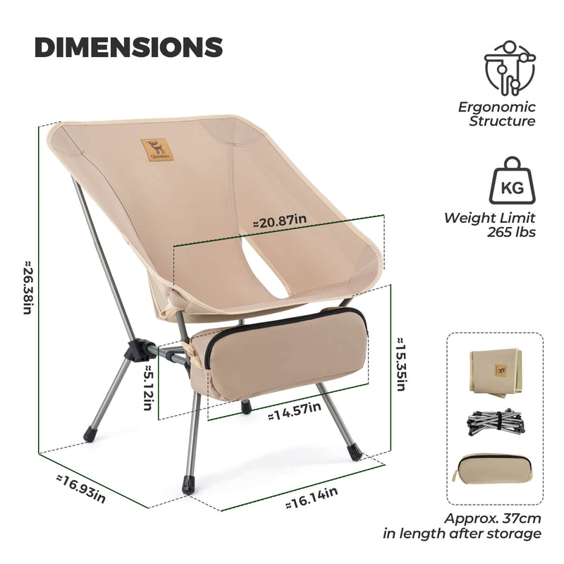 Qunature Lightweight Folding Camp Chair with Storage Bag-9