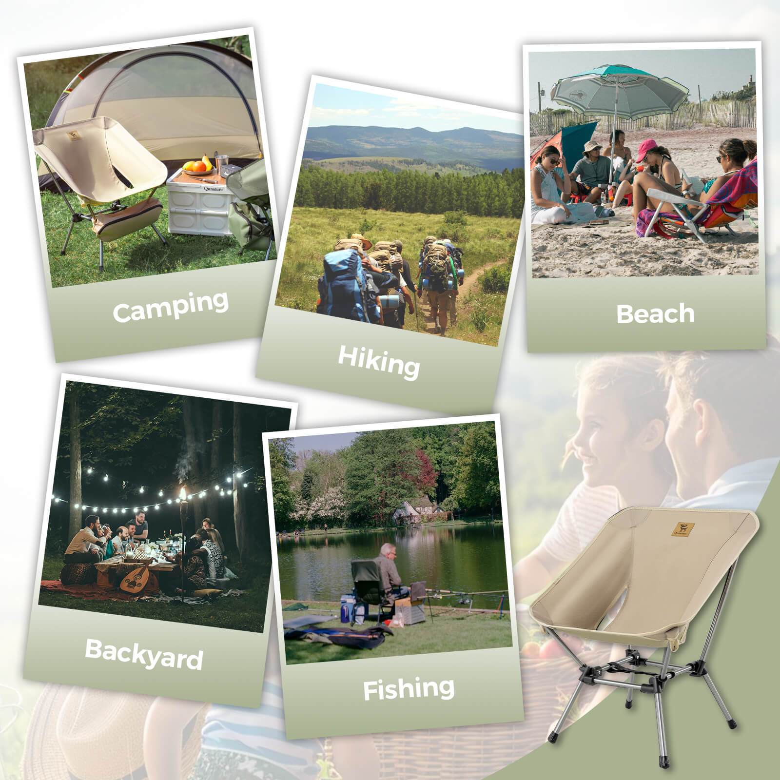 Qunature Lightweight Folding Camp Chair with Storage Bag-11