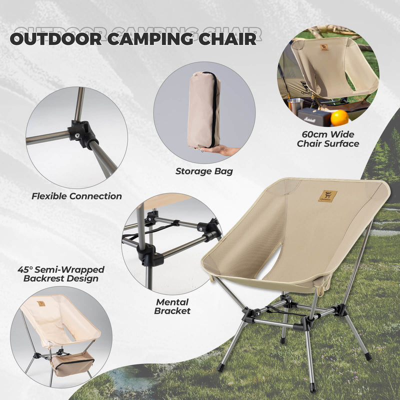 Qunature Lightweight Folding Camp Chair with Storage Bag-7