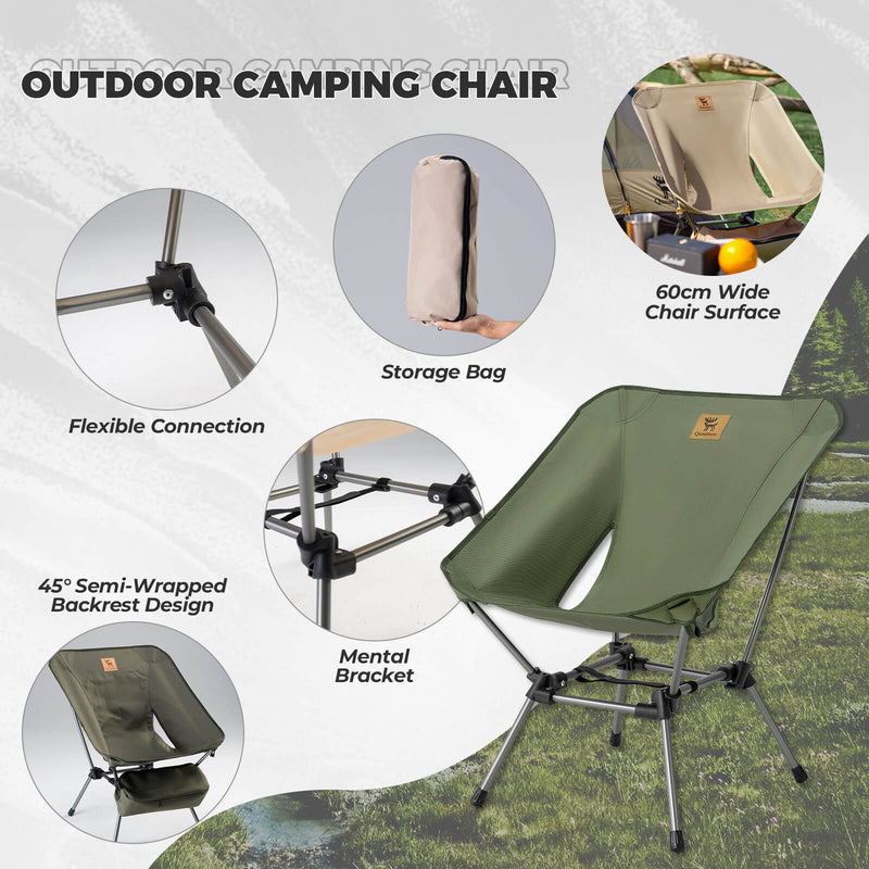 Qunature Lightweight Folding Camp Chair with Storage Bag-8