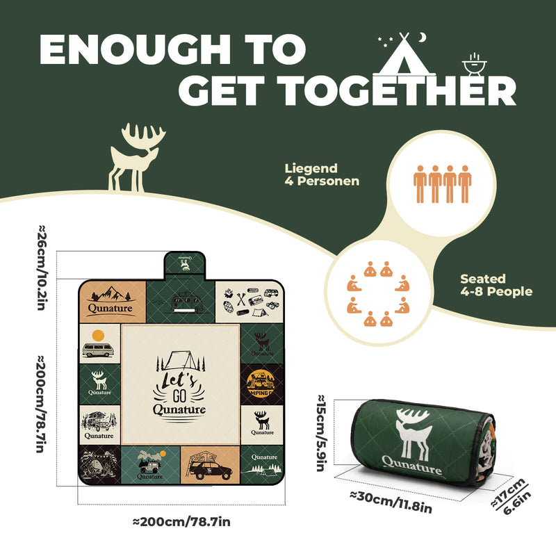 Qunature Picnic Blanket for 6-8 People-3