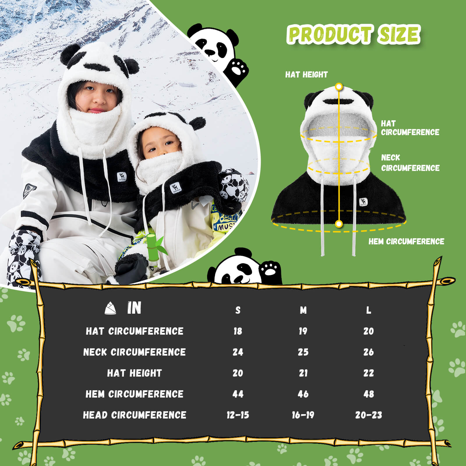 Qunature Panda Head Cover for Kids and Adults-4