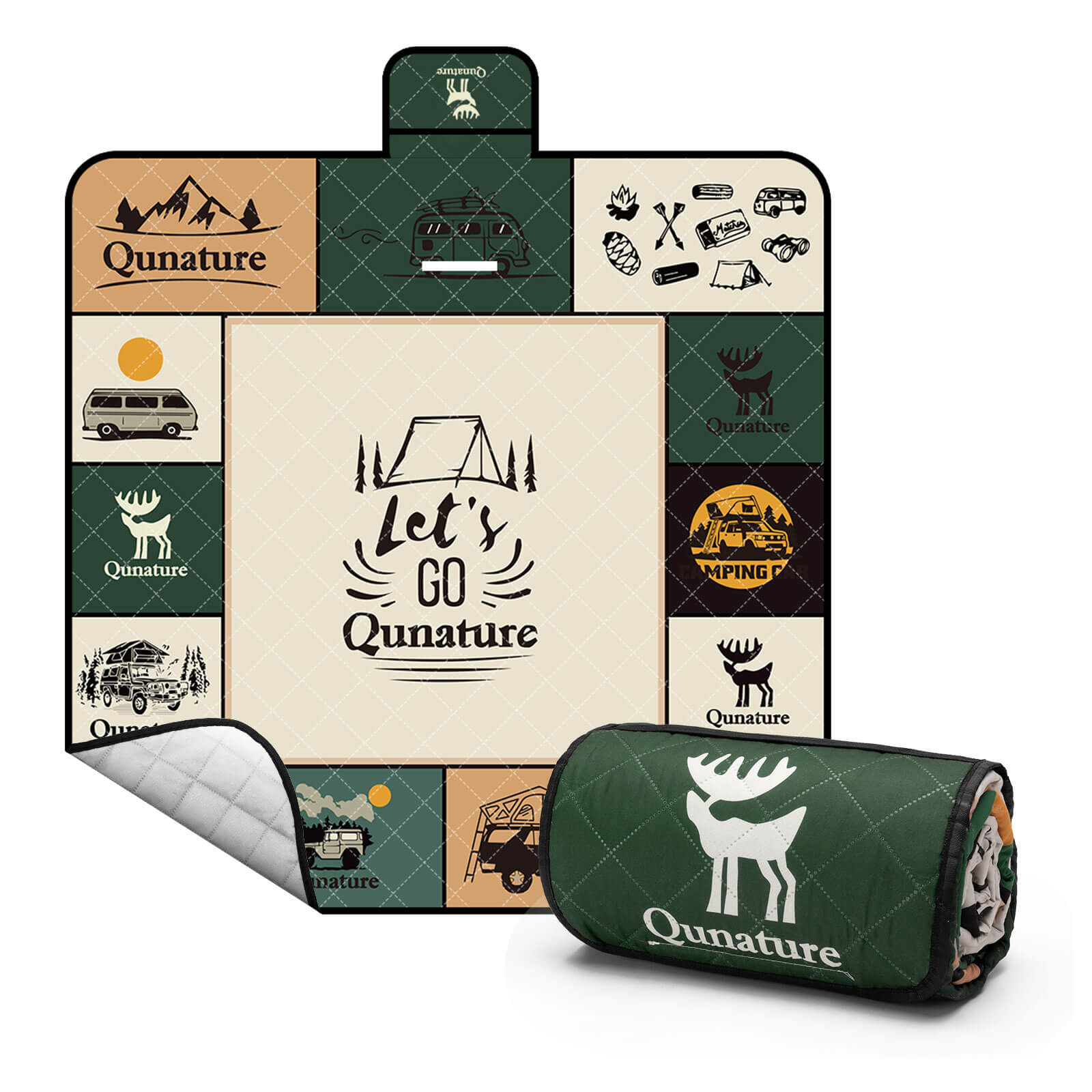 Qunature Picnic Blanket for 6-8 People-1