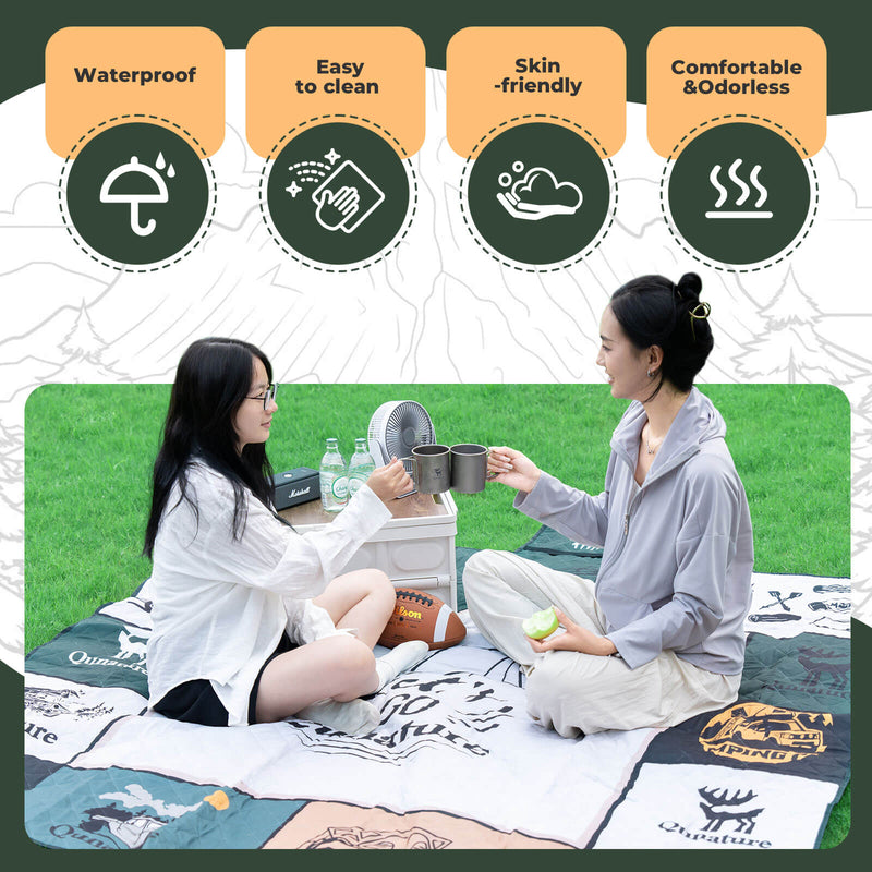 Qunature Picnic Blanket for 6-8 People-6