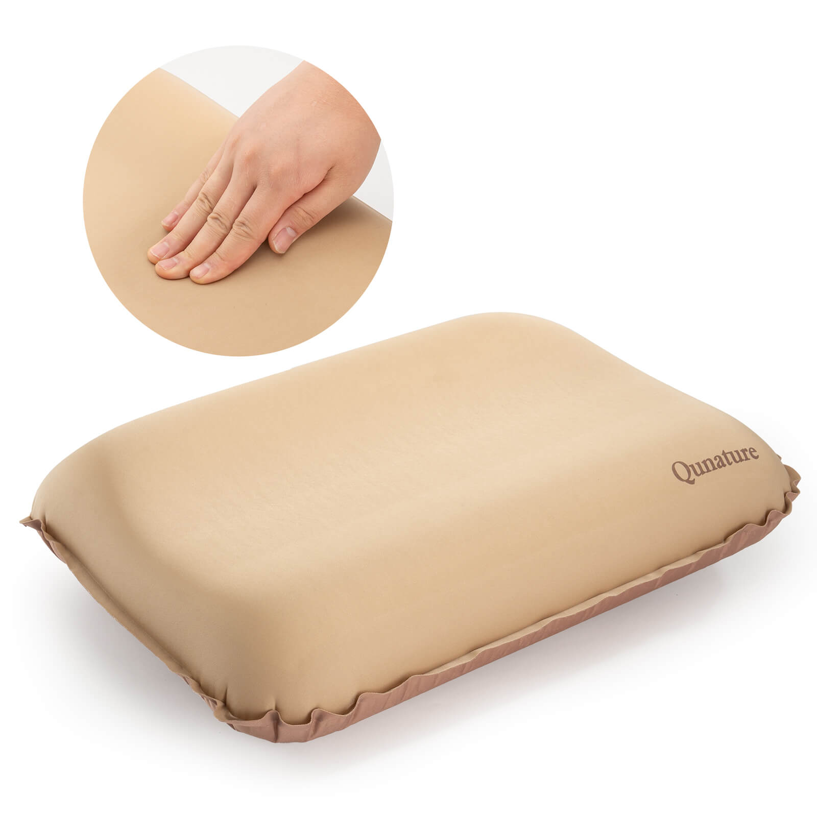 Qunature Self-Inflating Cheese Foam Camping Pillow-3