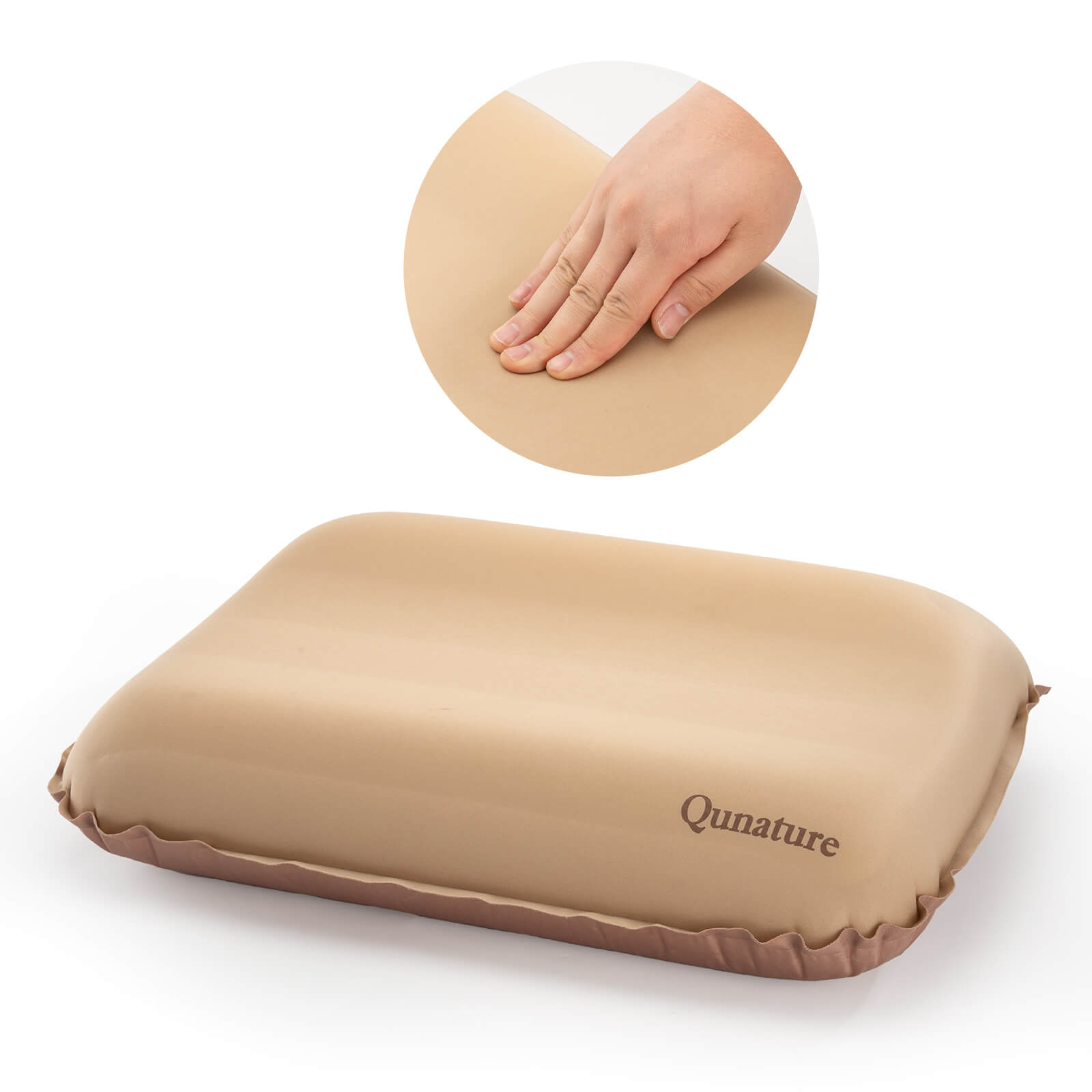 Qunature Self-Inflating Cheese Foam Camping Pillow-2