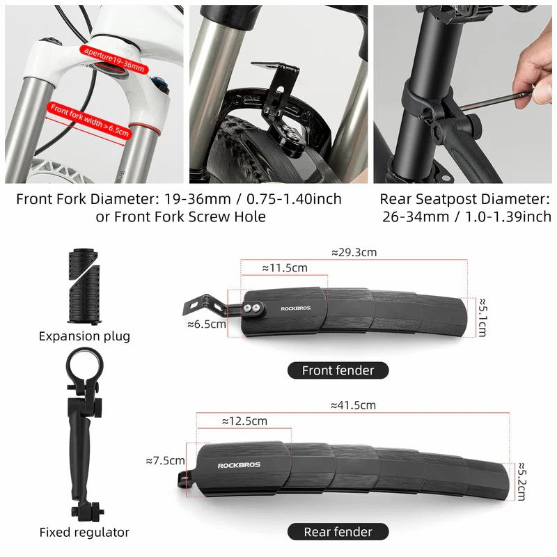 Retractable Front & Rear Bike Fender-2