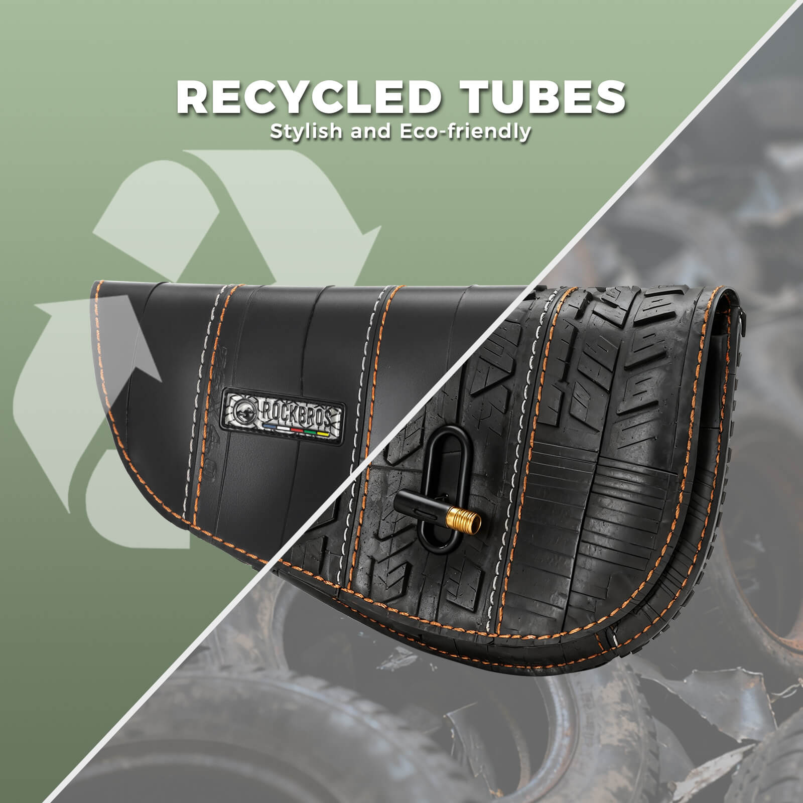 ROAD TO SKY Recycled Tire Bike Frame Bag - 0.5L-2