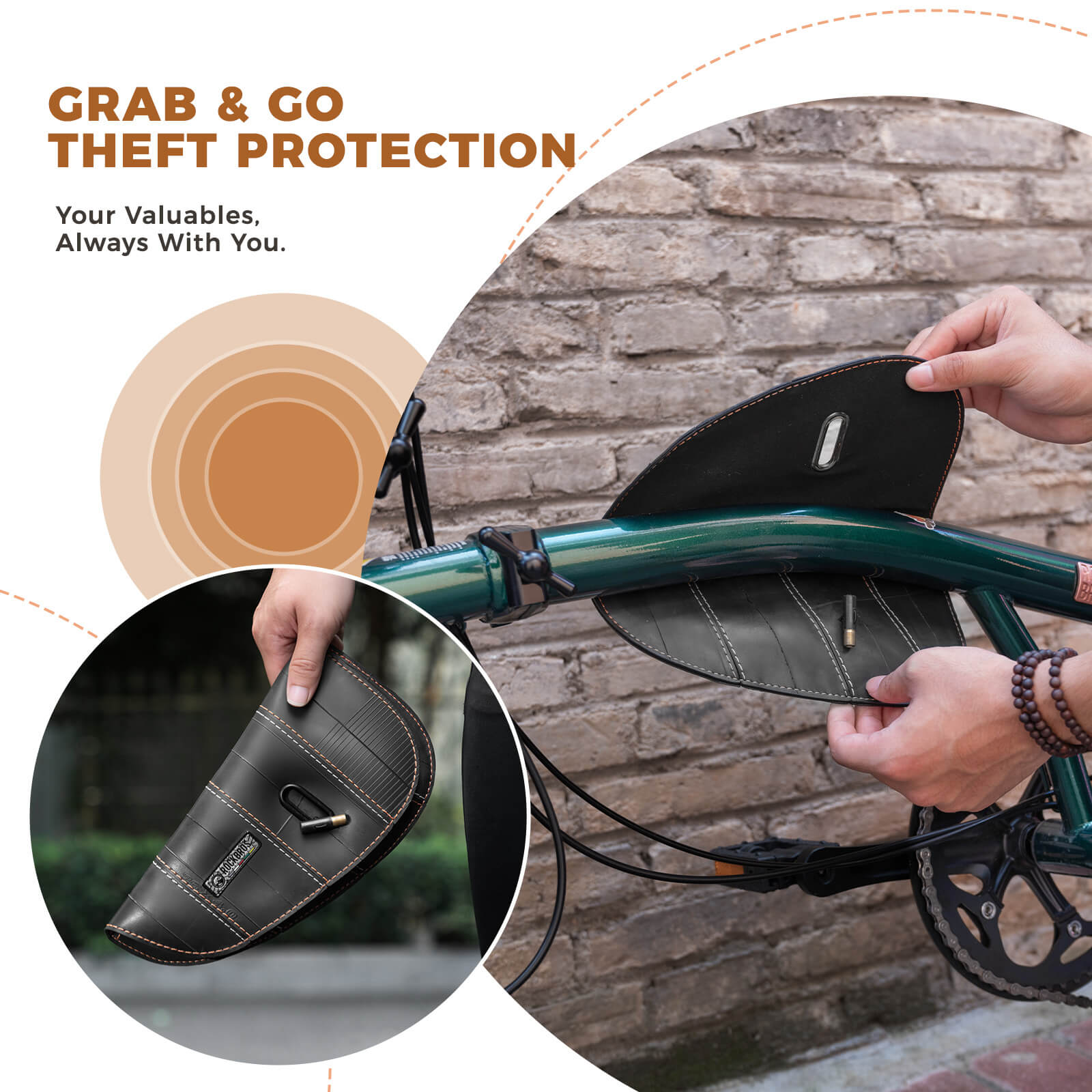 ROAD TO SKY Recycled Tire Bike Frame Bag - 0.5L-7