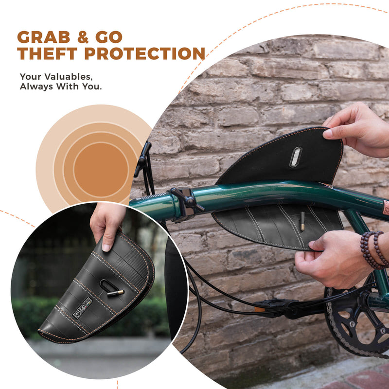 ROAD TO SKY Recycled Tire Bike Frame Bag - 0.5L-7