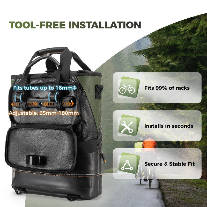 ROAD TO SKY Recycled Tire Bike Panniers - 12L - ridemart