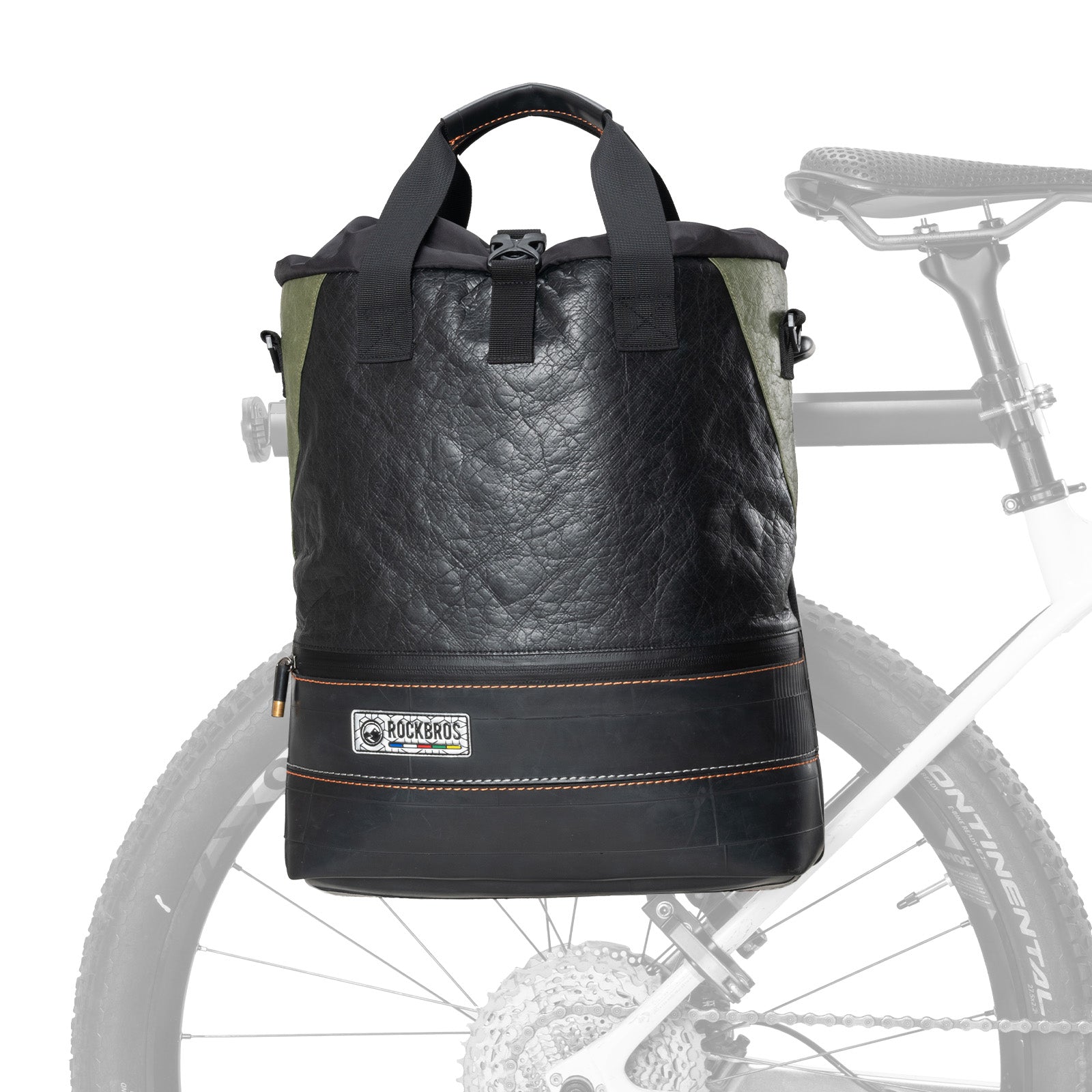 ROAD TO SKY Recycled Tire Bike Panniers - 12L-4