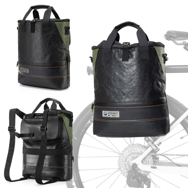 ROAD TO SKY Recycled Tire Bike Panniers - 12L-5