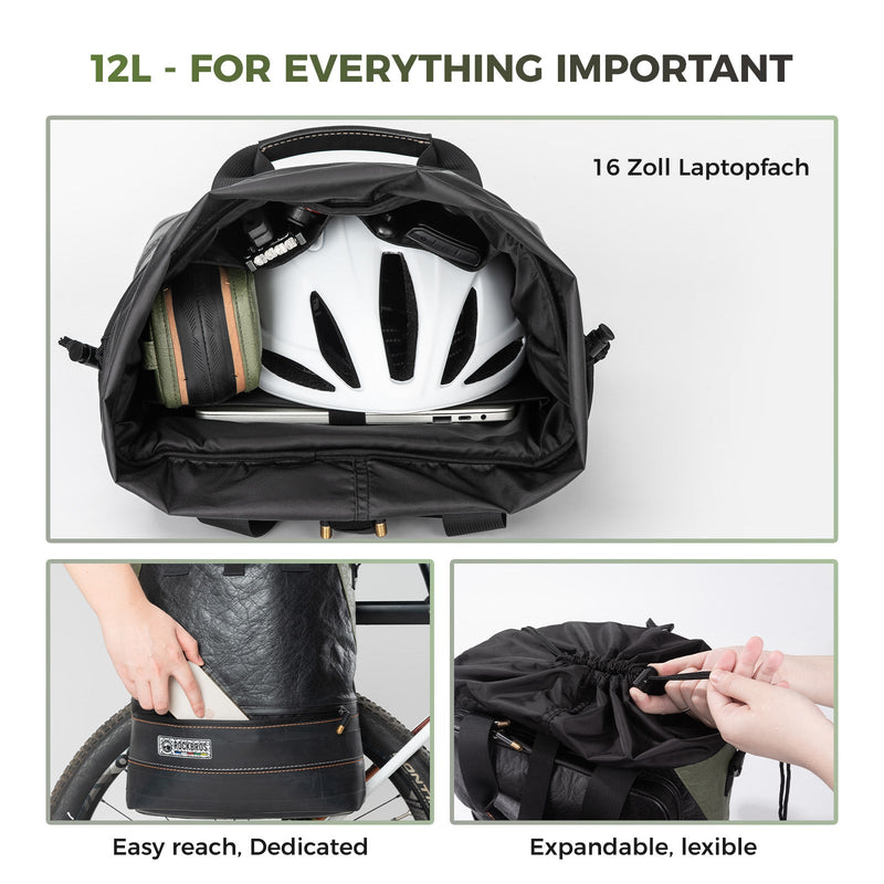 ROAD TO SKY Recycled Tire Bike Panniers - 12L-8