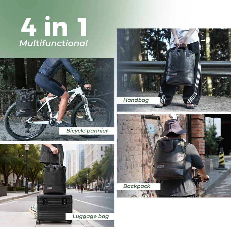 ROAD TO SKY Recycled Tire Bike Panniers - 12L-9