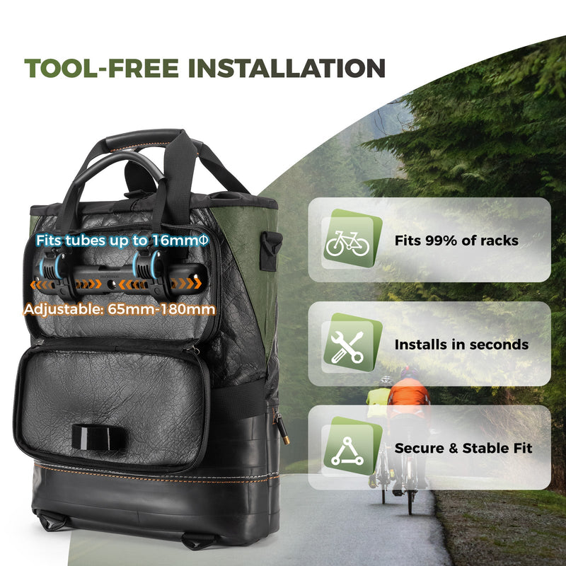 ROAD TO SKY Recycled Tire Bike Panniers - 12L-10