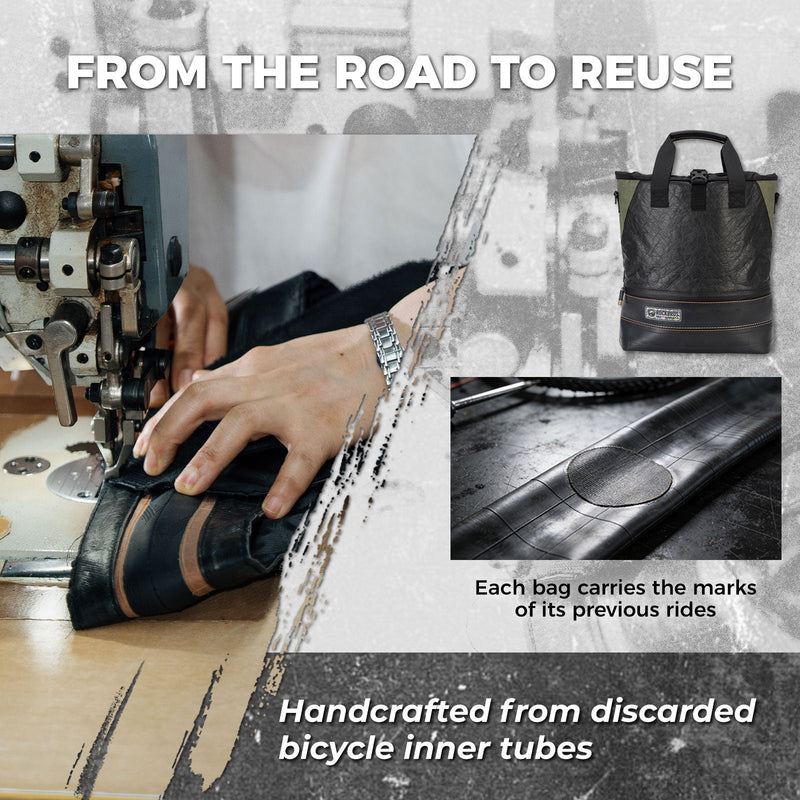 ROAD TO SKY Recycled Tire Bike Panniers - 12L-7