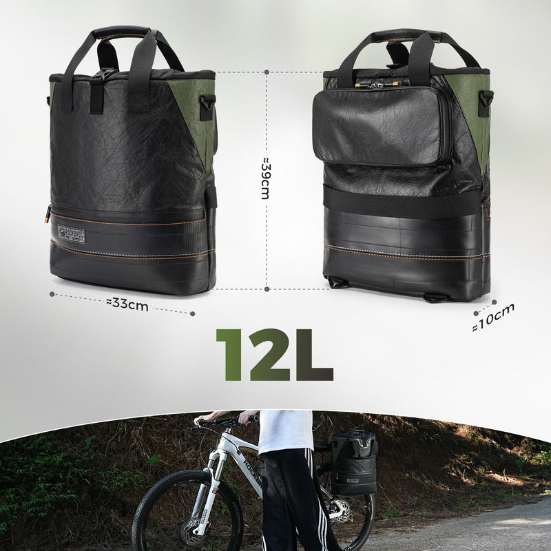 ROAD TO SKY Recycled Tire Bike Panniers - 12L-11