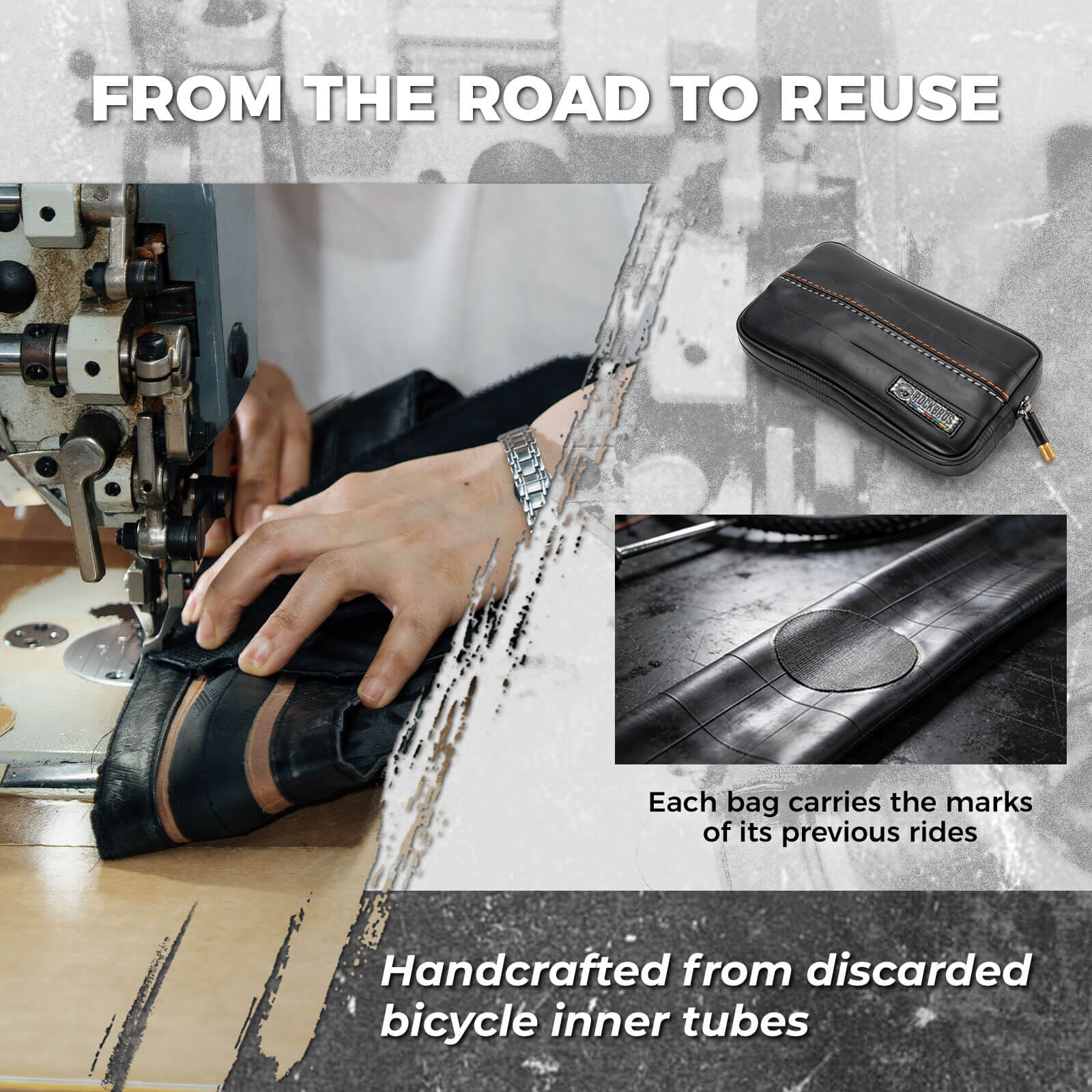 ROAD TO SKY Recycled Tire Bike Wallet - 0.4L-4