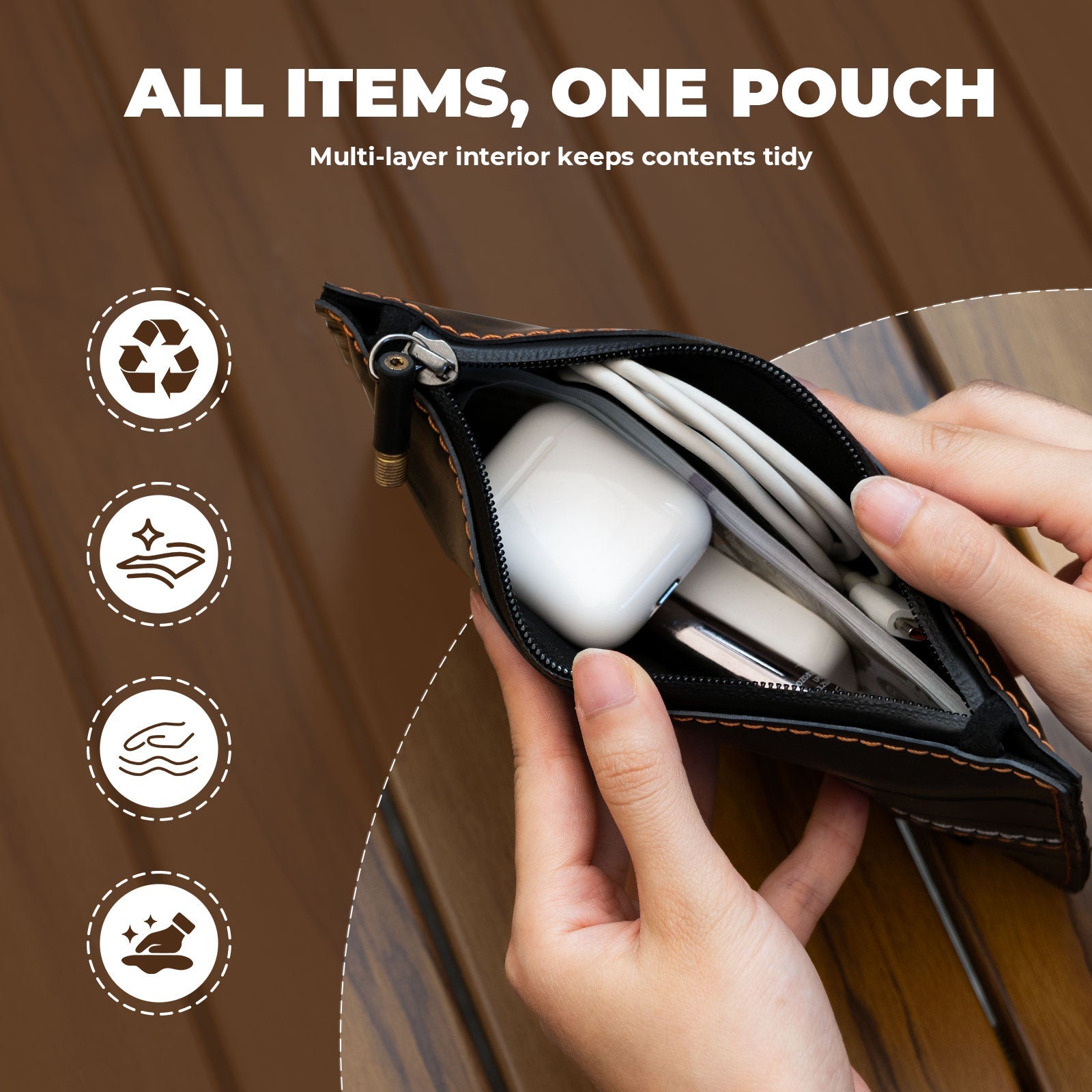 ROAD TO SKY Recycled Tire Bike Wallet - 0.7L-9