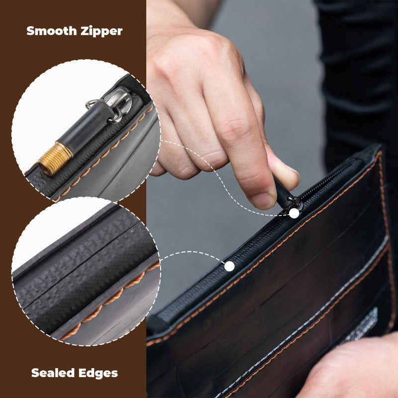 ROAD TO SKY Recycled Tire Bike Wallet - 0.7L-6