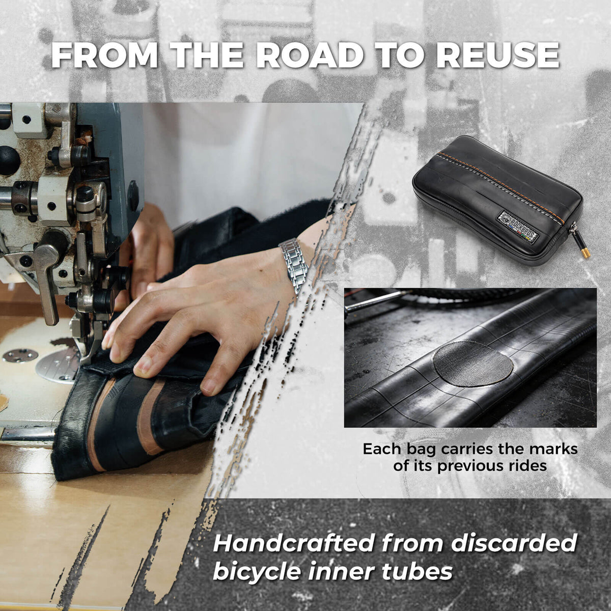 ROAD TO SKY Recycled Tire Bike Wallet - 0.4L - ridemart