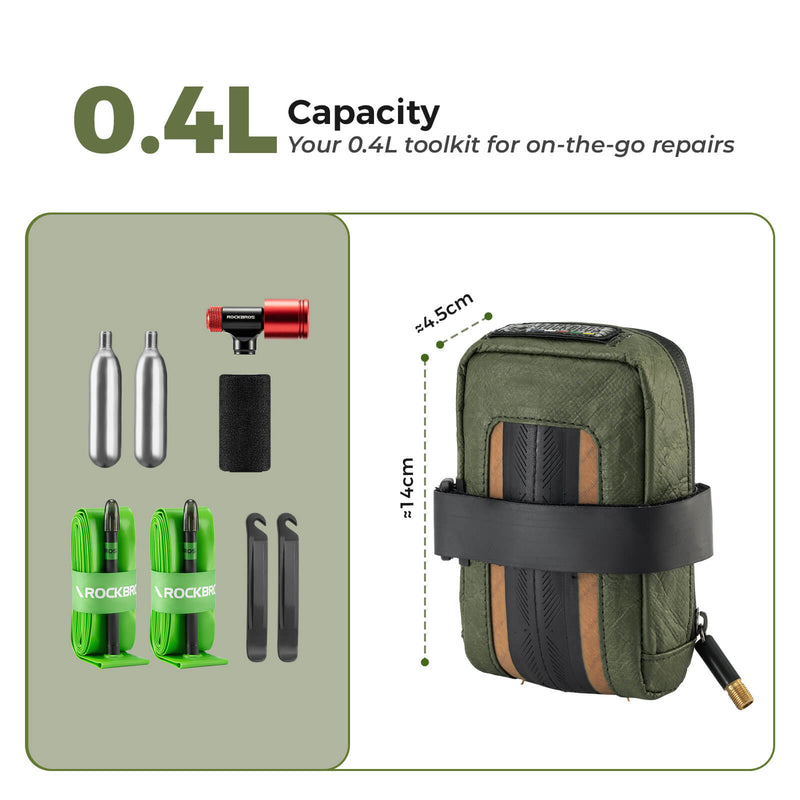ROAD TO SKY Recycled Tire Mini Bike Saddle Bag - 0.4L-6