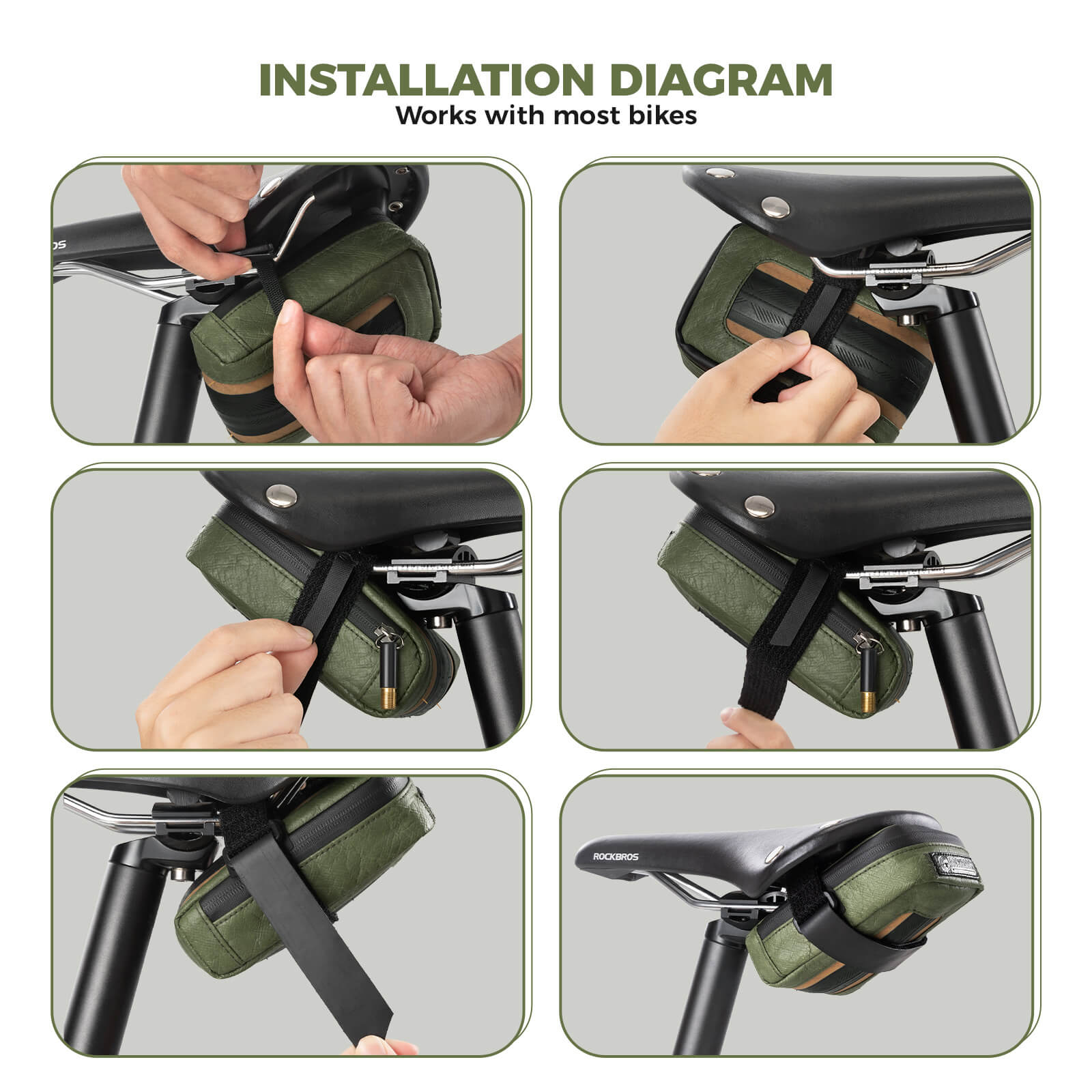 ROAD TO SKY Recycled Tire Mini Bike Saddle Bag - 0.4L-7