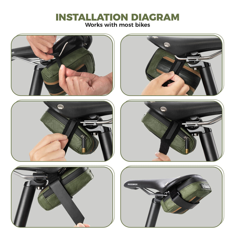 ROAD TO SKY Recycled Tire Mini Bike Saddle Bag - 0.4L-7