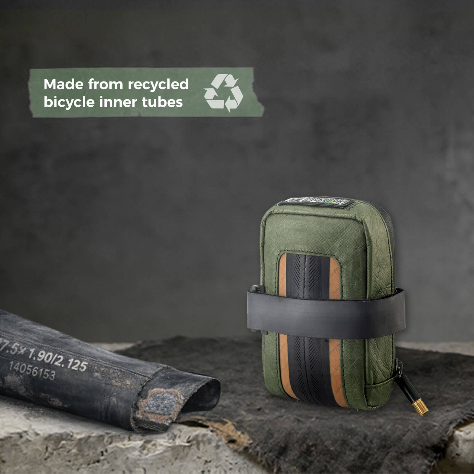 ROAD TO SKY Recycled Tire Mini Bike Saddle Bag - 0.4L