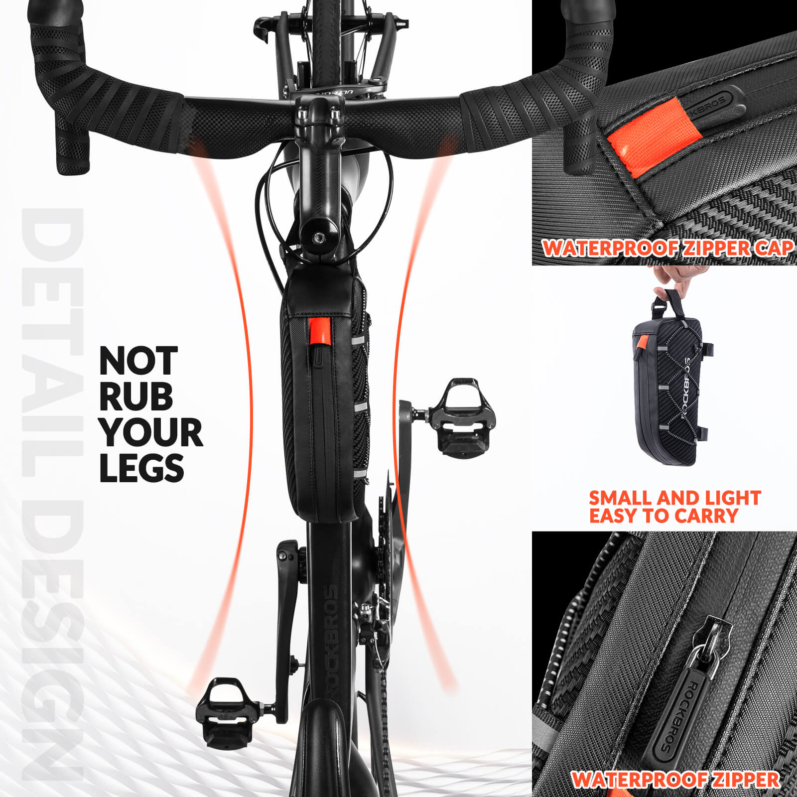 Top Tube Bike Bag with Side Drawstring - 1L-5