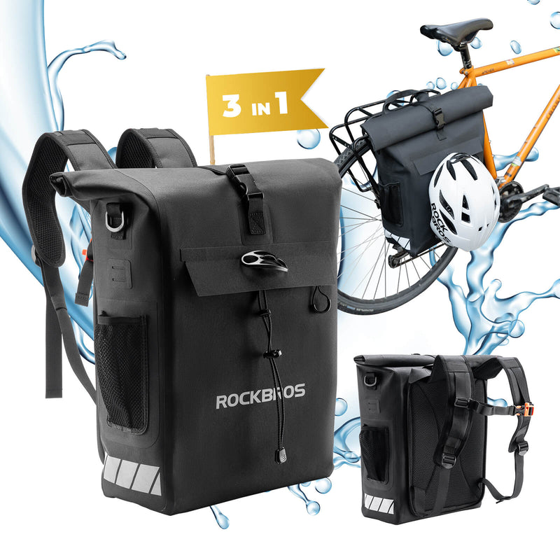 2-in-1 Bicycle Rear Rack Bag Backpack - 18L-3