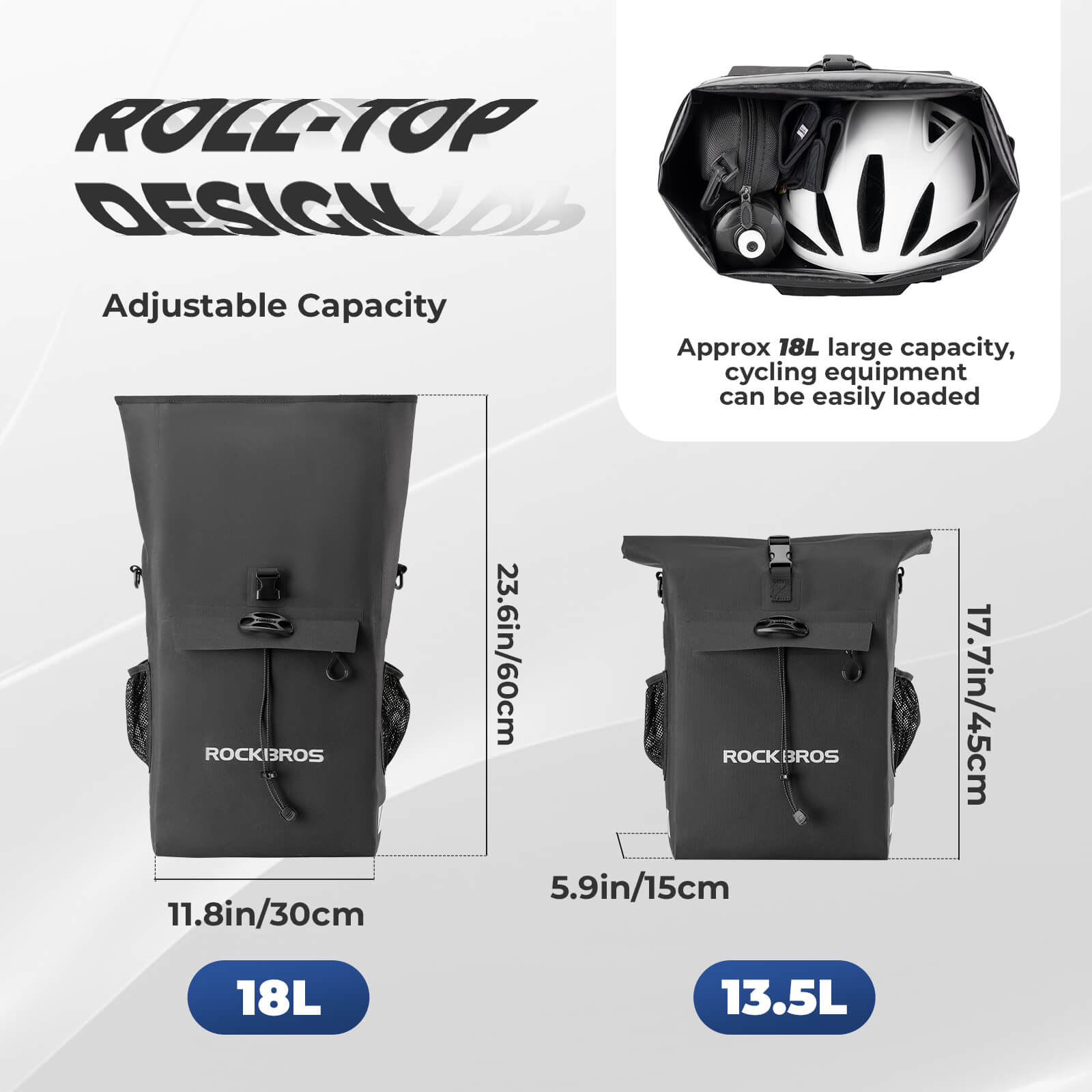 2-in-1 Bicycle Rear Rack Bag Backpack - 18L-7