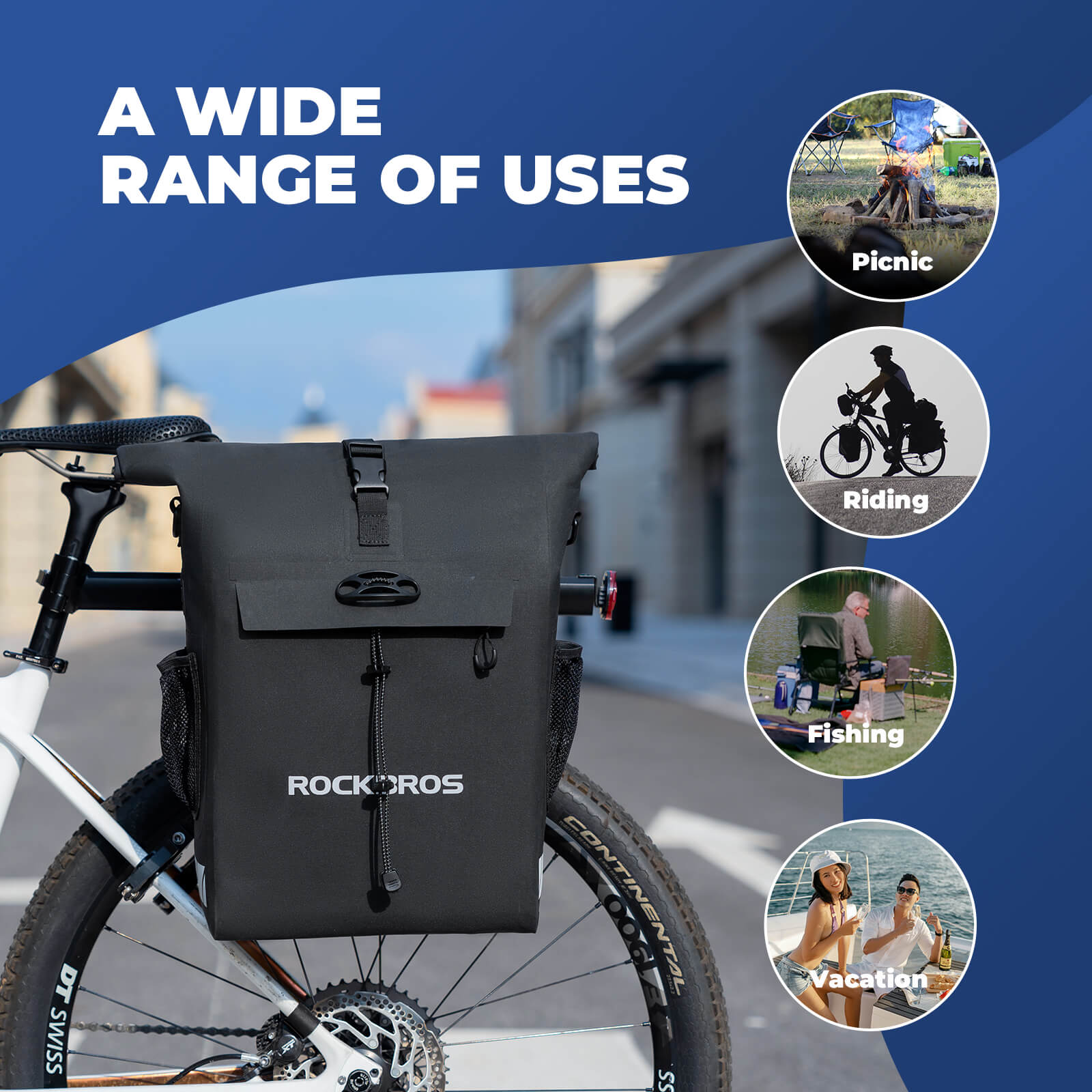 2-in-1 Bicycle Rear Rack Bag Backpack - 18L-9