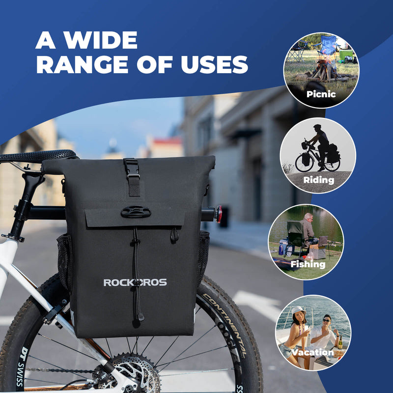 2-in-1 Bicycle Rear Rack Bag Backpack - 18L-9
