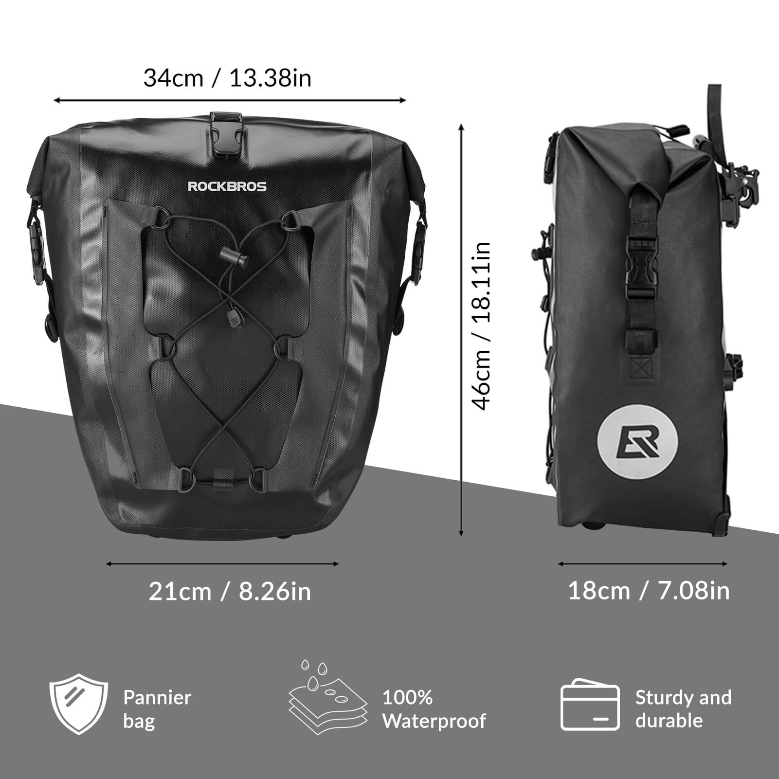 Waterproof Bike Pannier - 27L-7